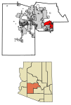 Maricopa County Arizona Incorporated and Unincorporated areas Mesa Highlighted 0446000